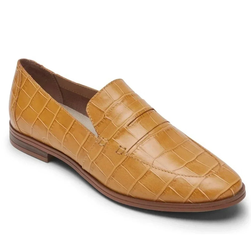 NWT Rockport TruTech Women's Size 9 Tan Leather Perpetua Penny Loafers